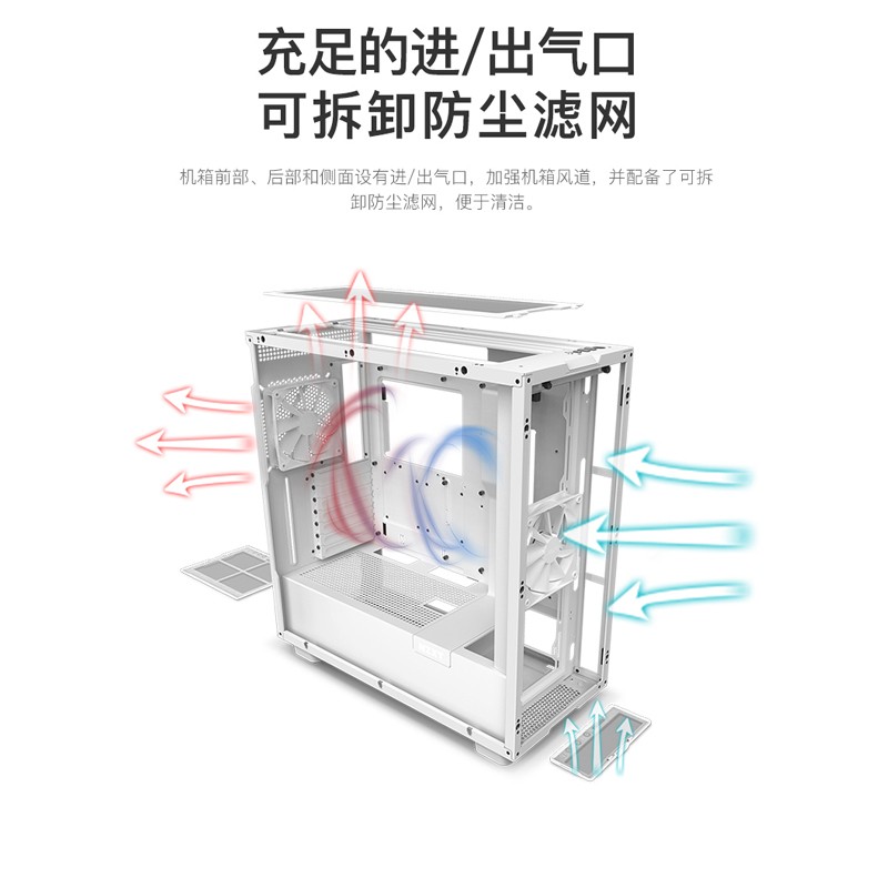 NZXT恩杰 H7 Flow Elite ATX中塔 台式游戏电脑侧透DIY水冷机箱 - 图2