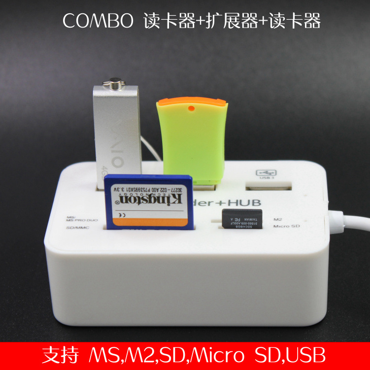 USB多功能读卡器多合一万能TF SD卡单读combo OTG读卡器迷你-图3