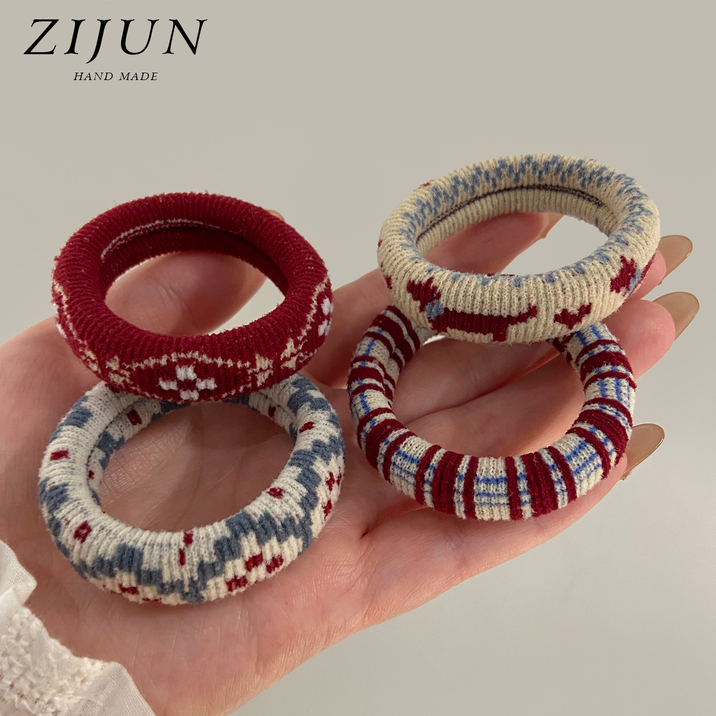 秋冬复古彩色发绳高弹力无接缝发圈头绳女耐用马尾毛巾圈圣诞头饰,淘宝优惠券,粉丝福利购,淘宝优惠卷