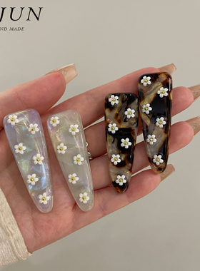 复古醋酸红色小花发夹女日系造型
