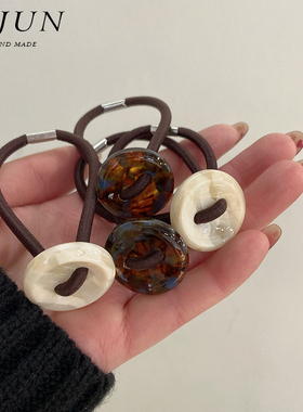 高颜值醋酸纽扣皮筋发绳女高弹力