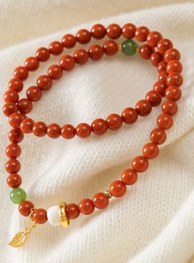 新中式满色满肉南红双圈转运手串