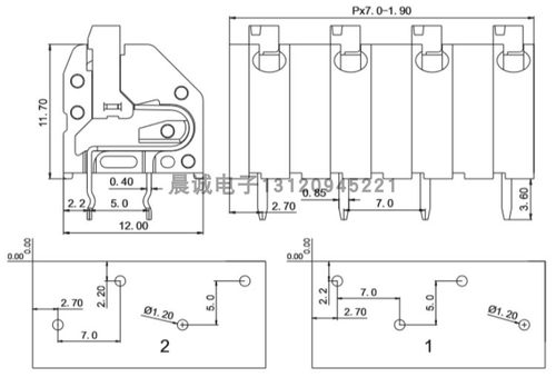 kf250-2.5\2.54mm免螺丝pcb接线端子2p3p弹簧按压式端子可拼现货 - 图2