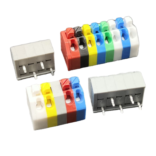 kf250-2.5\2.54mm免螺丝pcb接线端子2p3p弹簧按压式端子可拼现货 - 图3