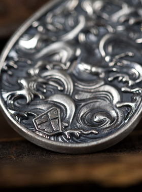 杂良社原创生肖龙吊牌钥925银生肖龙牌国潮龙吊坠礼品生日礼物