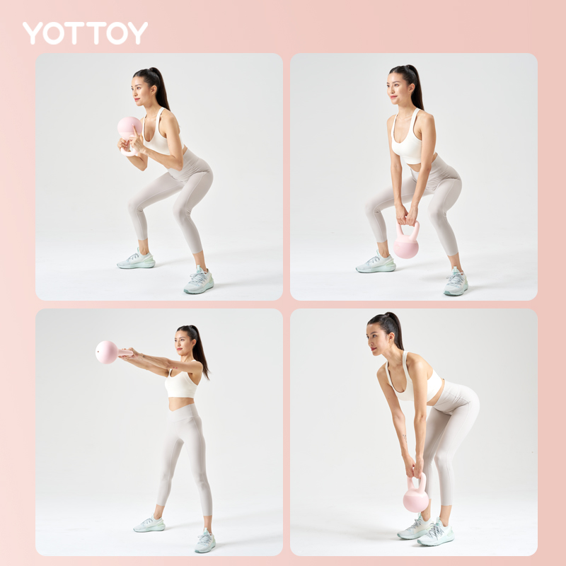 YOTTOY软壶铃女士健身家用哑铃铸铁硅胶甩练臀翘臀神器器材瘦手臂