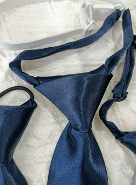 色丁布学院风藏青免打百搭领带女