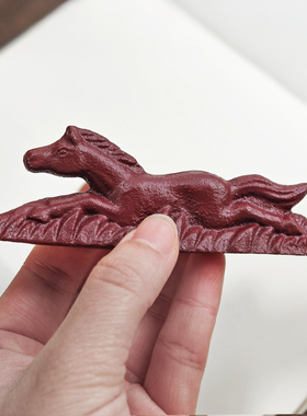 日本进口生肖马文镇笔架摆件