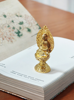 释迦牟尼 进口镀金如来佛像日本大师手作书房摆件平安祝福运供奉