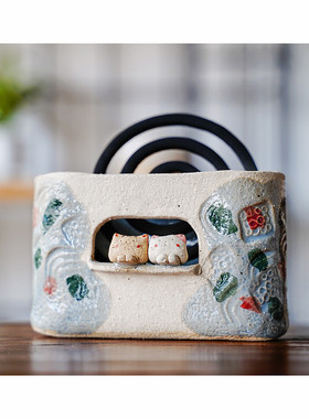 猫咪兔子香炉花器蚊香盒