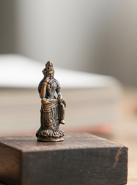 日本进口弥勒菩萨黄铜随身佛