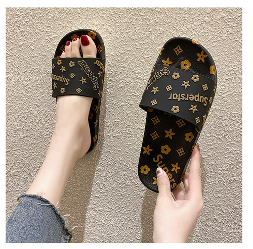可爱卡通拖鞋女夏网红ins少女心防滑情侣厚底凉拖外穿沙滩鞋子女 - 图0