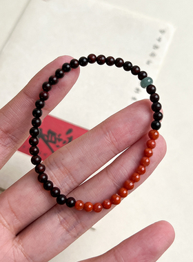 天然紫檀木手链女款简约百搭