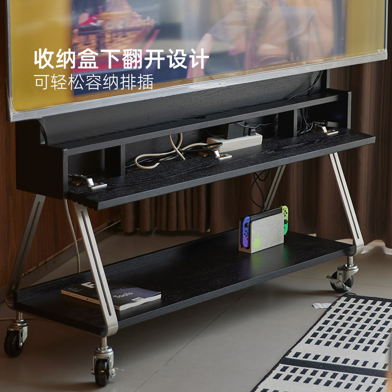 自在可移动电视机架带轮现代简约客厅落地复古大气显示器支架挂架,淘宝优惠券,粉丝福利购,淘宝优惠卷