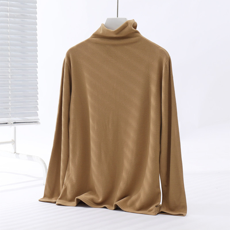 高领德绒打底衫女秋冬大码胖mm宽松显瘦洋气保暖内搭加绒磨毛上衣,淘宝优惠券,粉丝福利购,淘宝优惠卷