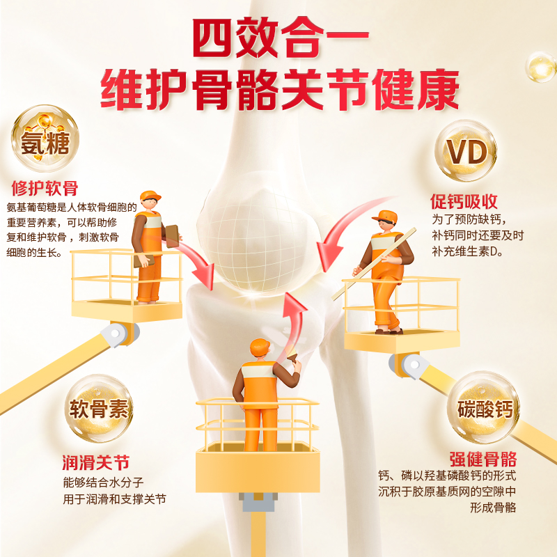 哈药盖中盖氨糖软骨素钙片中老年补钙护关节维生素D3安糖补软骨素 - 图1