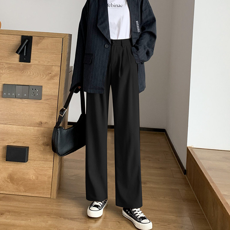 高腰显瘦秋季新款韩版工装阔腿裤 longze休闲裤