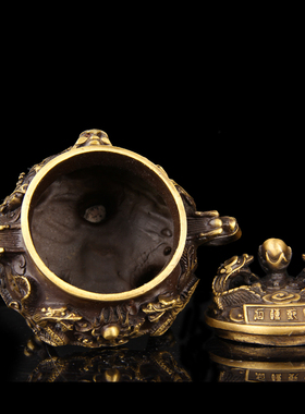 黑色九转乾坤双龙室内焚香鼎炉