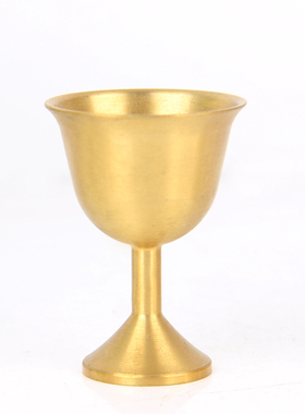 铜本色铜酒杯摆件 铜供杯摆件