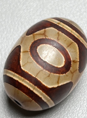 西藏老矿原石真品三眼玛瑙天珠单珠直径20/28MM