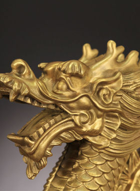 铜龙摆件纯黄铜生肖龙全