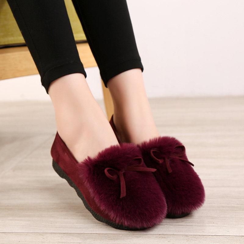 豆豆鞋女秋冬2024韩版加绒毛毛鞋女棉鞋学生浅口懒人平底鞋孕妇鞋,淘宝优惠券,粉丝福利购,淘宝优惠卷