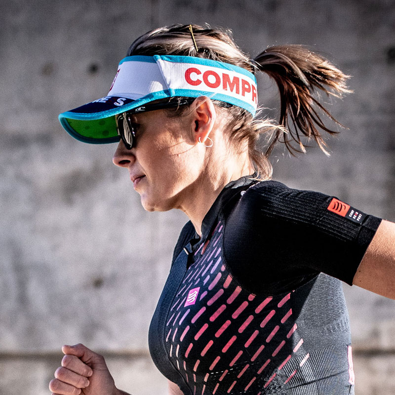 Compressport跑步空顶帽男马拉松运动帽子轻量吸汗速干防晒遮阳女