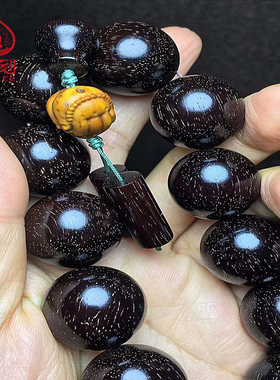 孤品印度小叶紫檀爆满金星佛珠