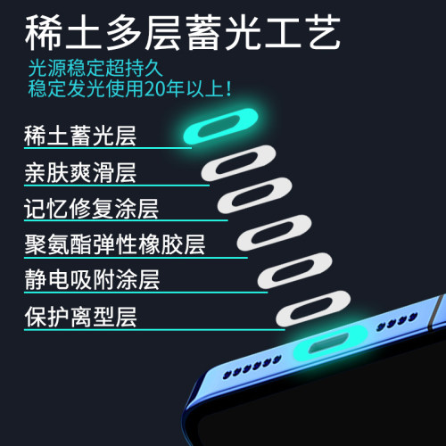 奇琴适用于苹果充电口保护膜iphone12promax荧光防尘贴ipad11pro电源保护充电贴防尘网13充电口贴-图3