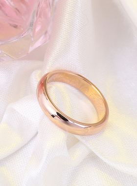 钛钢情侣戒指纯洁之爱女彩金光面