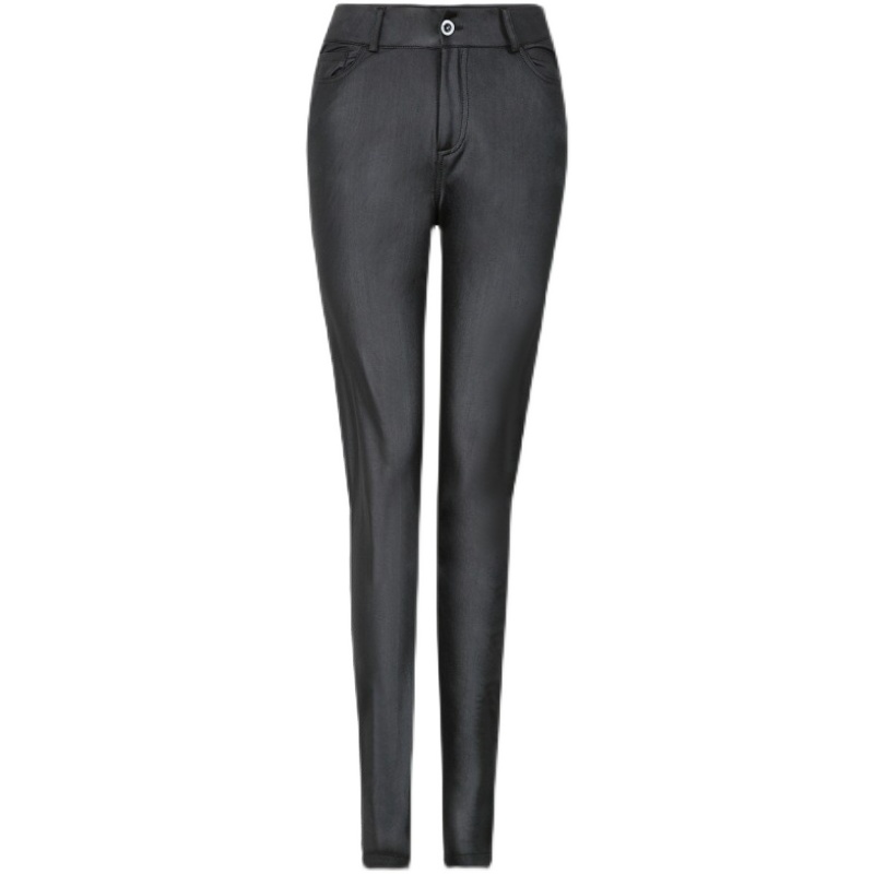 Autumn winter leather pants casual sexy feet trousers women-图3