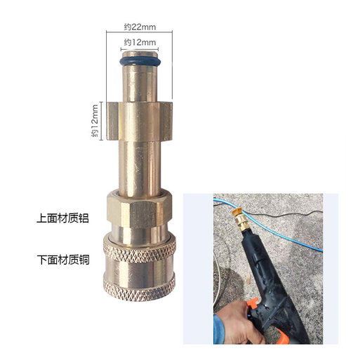 亿力3系4系5系绿田水枪转换头1/4快插扇形洗空调地盘 - 图0