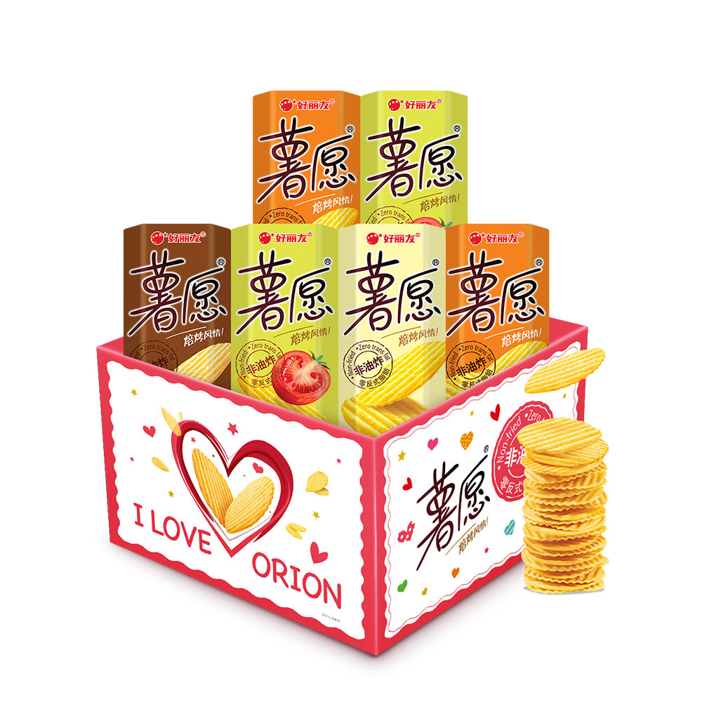 好丽友薯愿6包多口味办公室大礼包 好丽友膨化食品