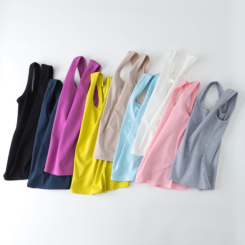 纯棉小外穿百搭秋白色内搭打底吊带 伊涵服饰背心吊带