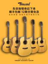 Vincent DD120C Folk Guitar New Hands Starter Guitar Students Beginology Folk Guitar 41 Inch Wooden Guitar