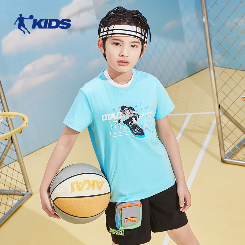 中国乔丹童装男童夏装2023夏季t恤 乔丹童装T恤