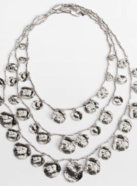 多层吊坠钱币项链嘻哈风