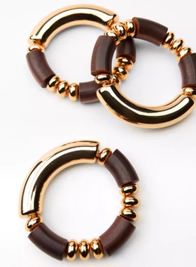 亚克力串珠叠戴长款锁骨链