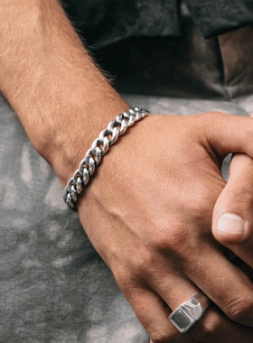 Goodart通用银百搭古巴手链