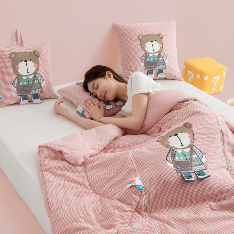 全棉卡通可爱抱枕被子两用午休靠枕办公室午睡空调毯子二合一车载,淘宝优惠券,粉丝福利购,淘宝优惠卷