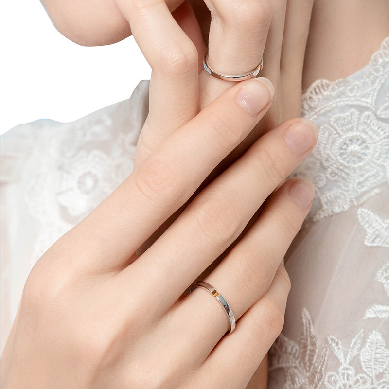 bensheng纯银love结婚情侣款对戒指 本笙戒指/指环