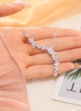 FANC范家紫藤花系列紫藤微笑Y字锁骨链小众设计高级感毛衣链项链