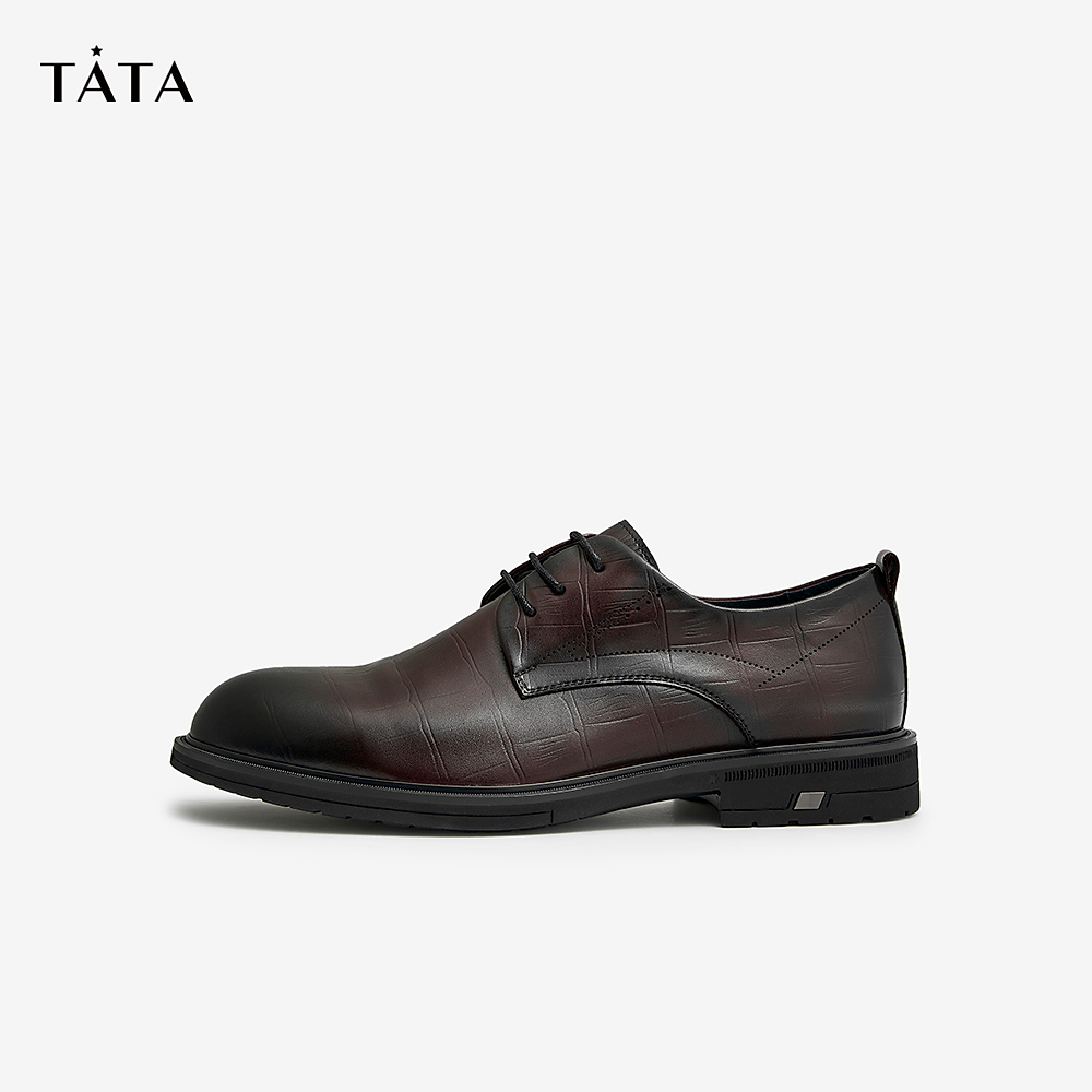Tata/他她春商场同款简约舒适系带商务正装皮鞋男新MAP01AM3-图0