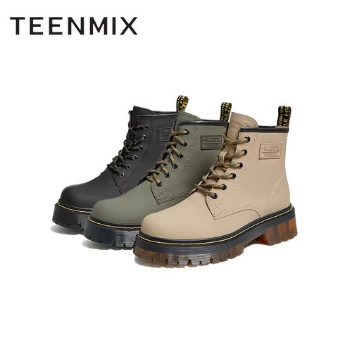 Teenmix天美意马丁靴女冬新款商场同款休闲系带厚底靴子CSS41DD2-图3