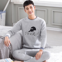 Teen Warm Underwear Thickened gushed male junior high school students large children pure cotton autumn clothes autumn pants students suit winter