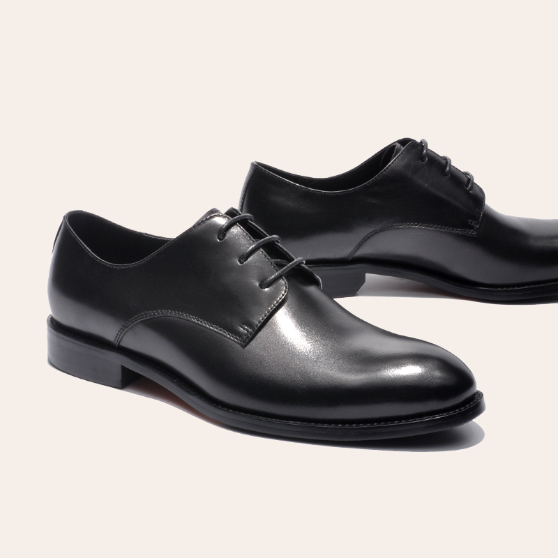 基情碎月旗舰店男正装皮鞋真皮潮流韩版男士圆头系带青年西装鞋黑色商务德比鞋男2