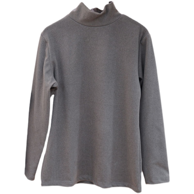 2021秋冬款 巨弹110-210斤大码磨毛打底衫胖mm半高领德绒内搭上衣 - 图3