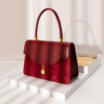 (Luan Fengho and Ming) Retro red velvet wedding bag Oblique Satchel Bag Advanced Senses Hand Show and Bride Bag