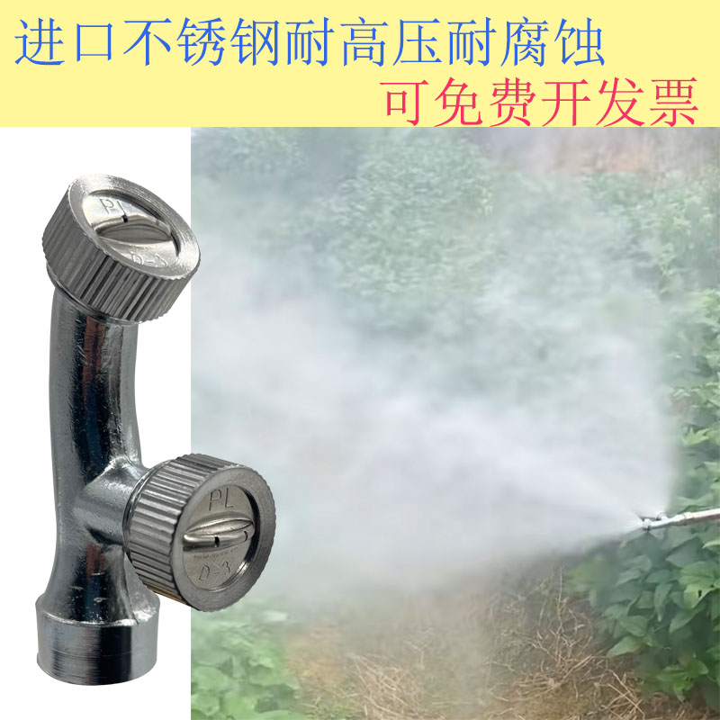 进口不锈钢高级喷雾器高压双喷头农用扇形雾化园林喷头打药机农药 - 图1