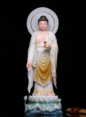 汉白玉西方三圣供奉观音菩萨佛像